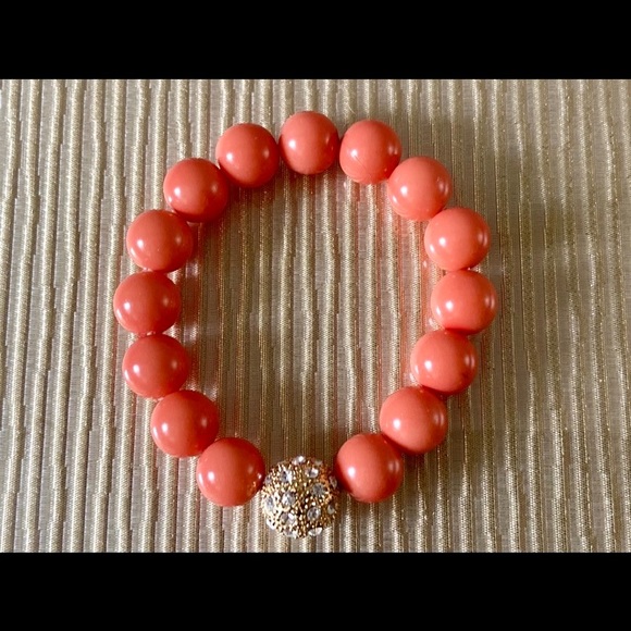 ORANGE STRETCH BRACELET WITH MULTI PAVE RHINESTONES - Picture 3 of 4